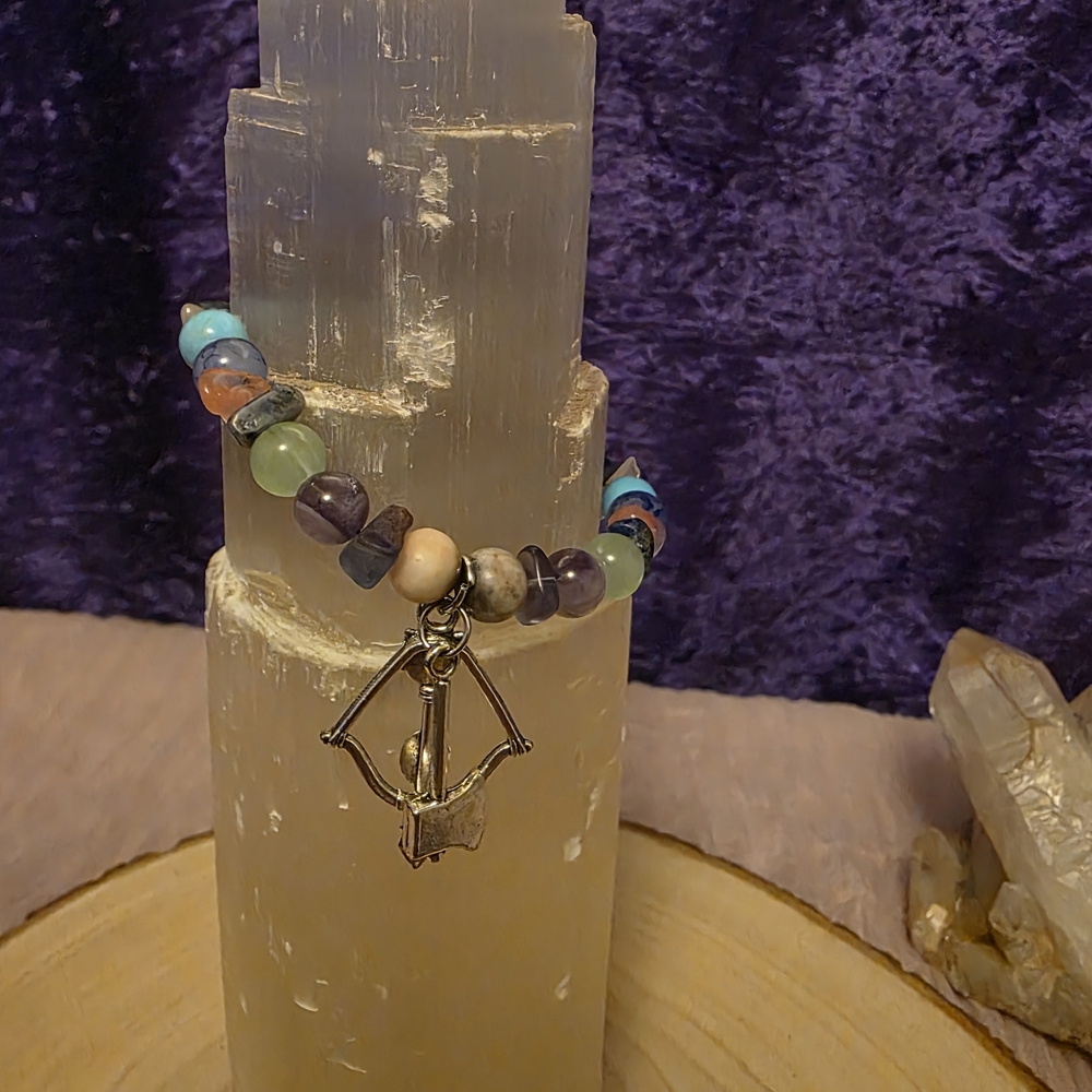 Multicolor Beaded Bracelet with Bow Charm